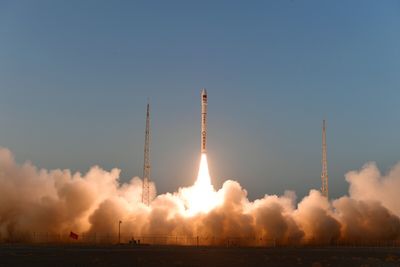 Chinese rocket launch at Wenchang Space Launch Center