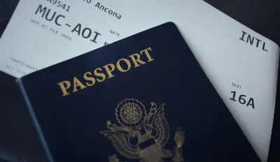 Passport on top of a document form